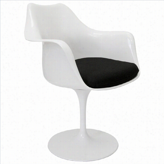 Aeon Furniture Ams Terdamarmdinin Chair In Gloss White And Black