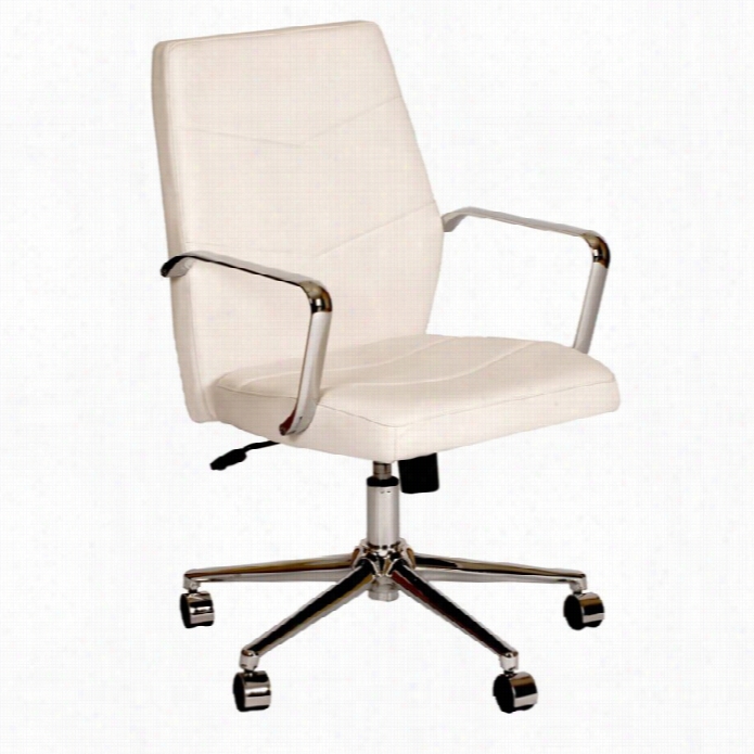 Armen Living Viken Office Chair  In White