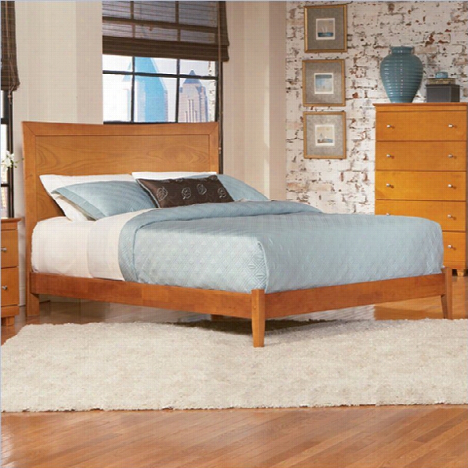 Atlantic Furniture  Miami Modern Pllatform Bed W Trundle  In Caramel