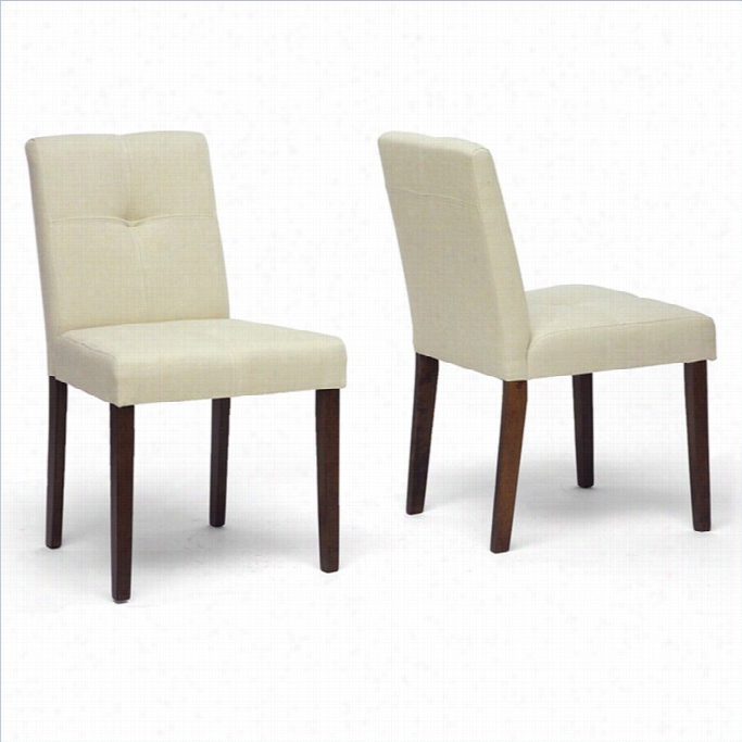 Baxtton Studio Glen Dinnig Chair In Cream (set Of 2)