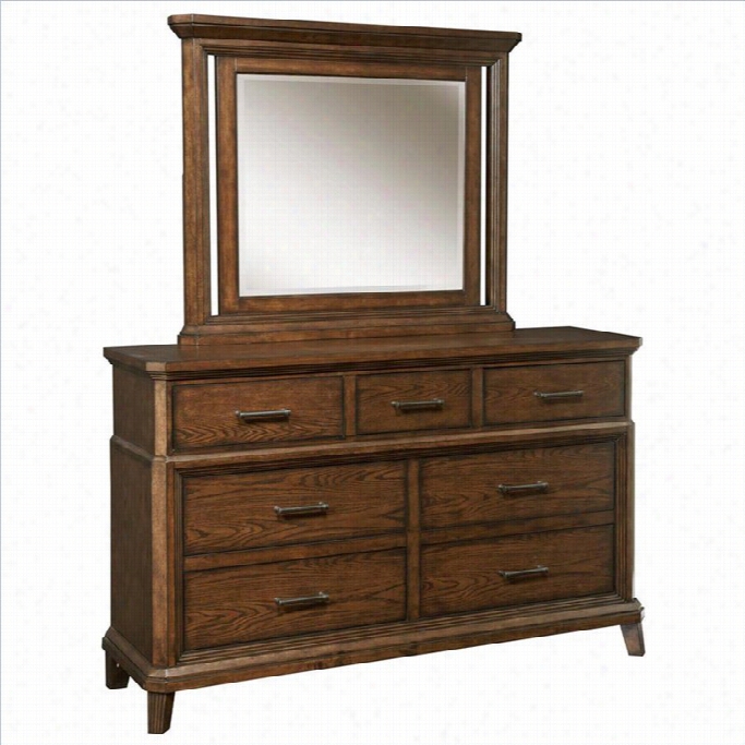 Broyihll Estes Park Dresser Mrror In Artisan Oak