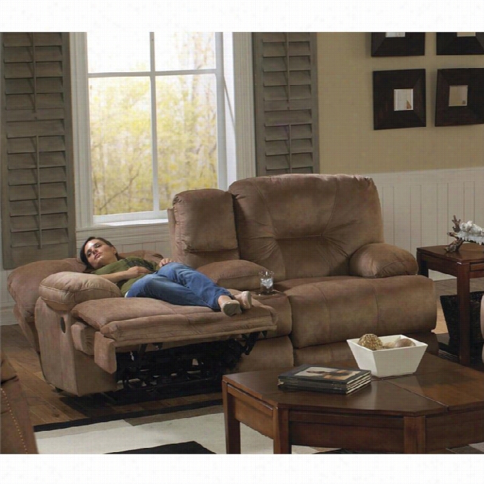 Catnapper Noble Lay Flat Reclining Fabrc Loveseat In Almond