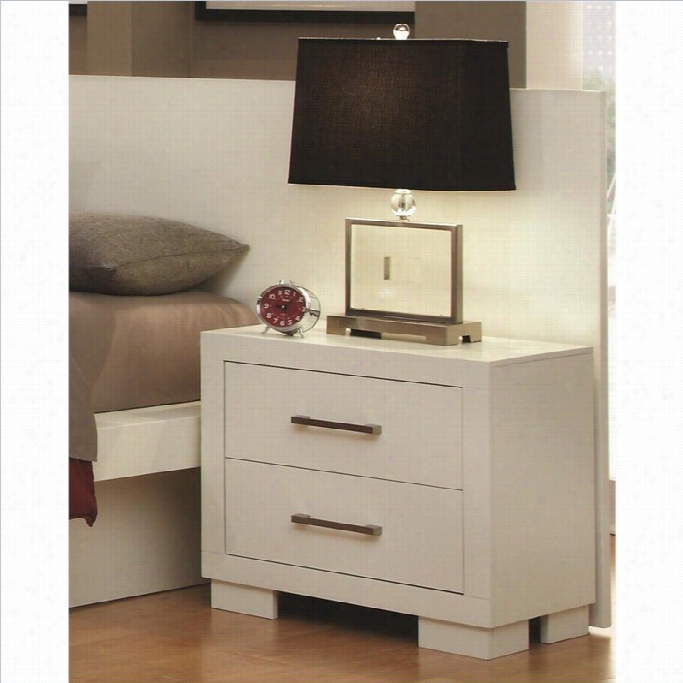 Coa$ter Jessica Nightstand With Panel In Pure (set Off 2)