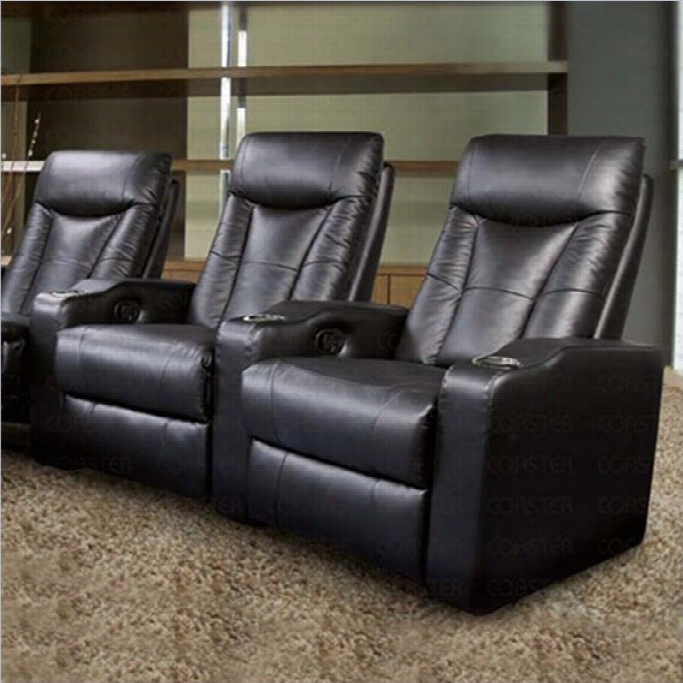 Coaster Pavillion 2-th Eater Seat Chairs In Black Leather