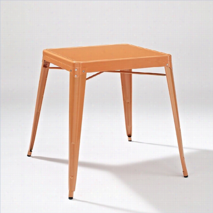 Crosley Furniture Amelia Metal Cafe Dining Table In Orange