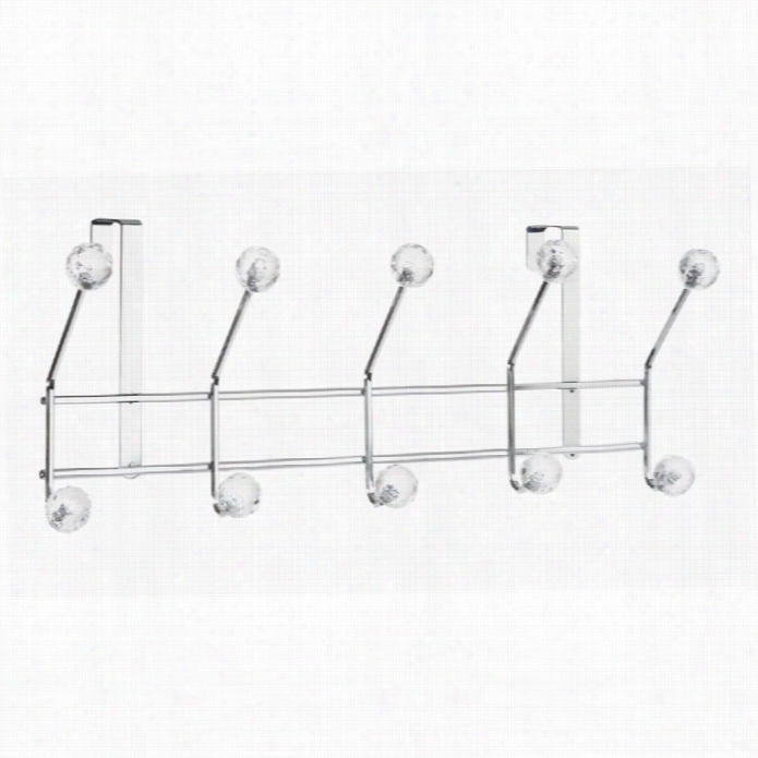 Elegant Home Fashions Acrylic Five Hook Iin Clear Aand Chrome