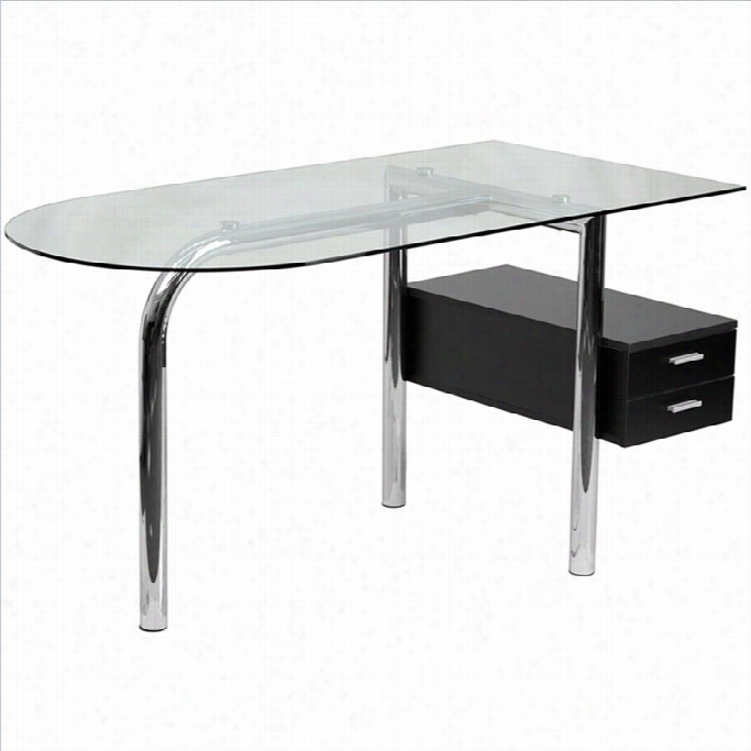 Flash Furniture Glass Computer Desk In Black