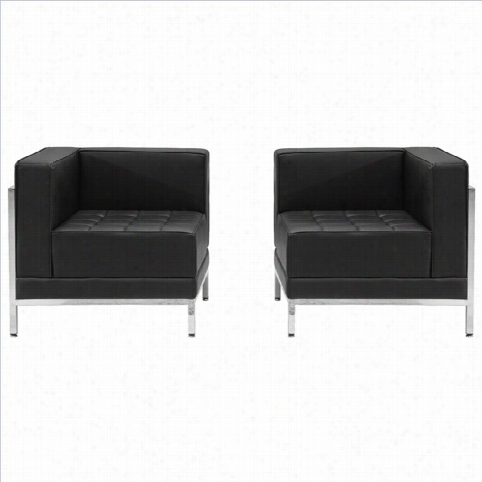 Flash Furniture Hercules  Imaginaiton Series 2-piece Reception Co Nfiguration In Black