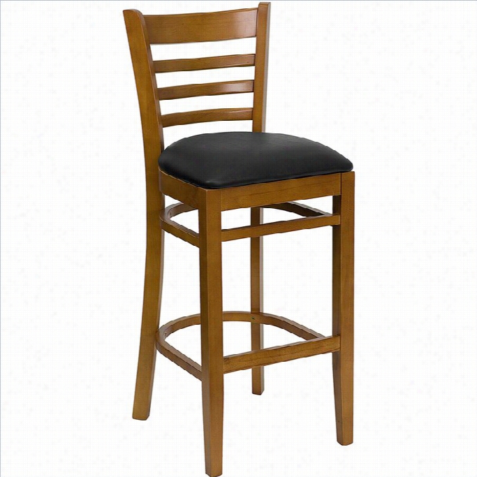 Flash Furniture Hercules Seeries 31 Ladder Back Bar Stool In Cherry