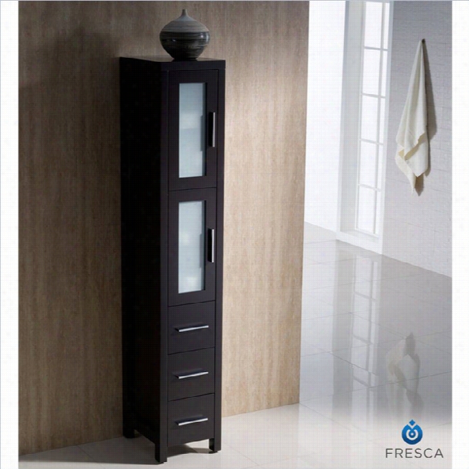 Fresca Torino Tall Bathroom Linen Side Cabinet In Espresso