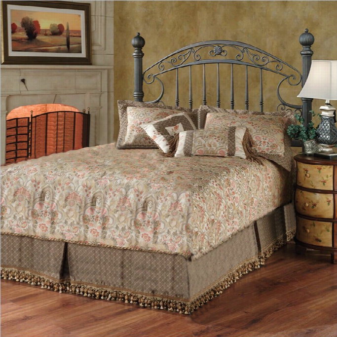 Hillseale Chesapeake Metal Low Profile Queen Bed In Old Black Gold Finiish