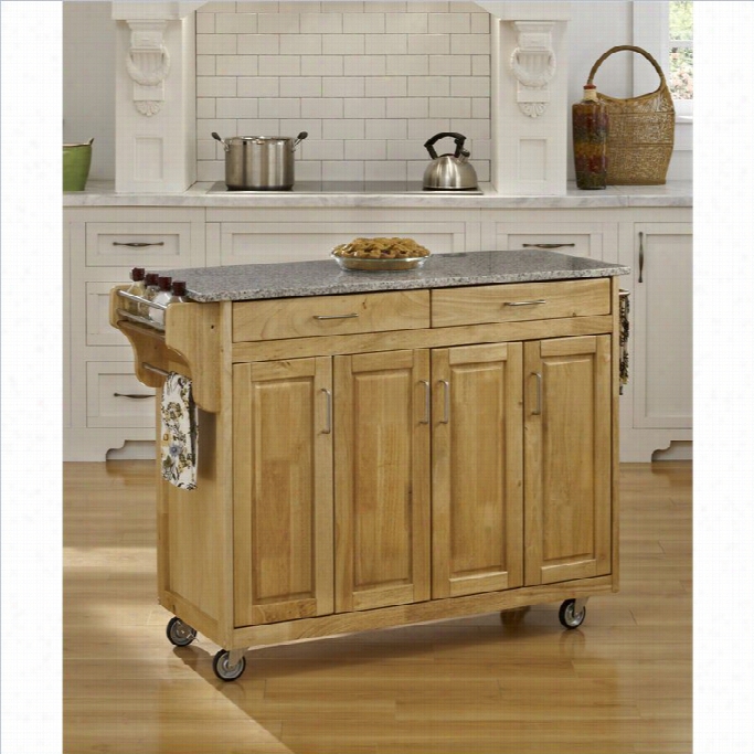 Home Styles Create-acart 499 Granite Top Kitchen Cart In Natural
