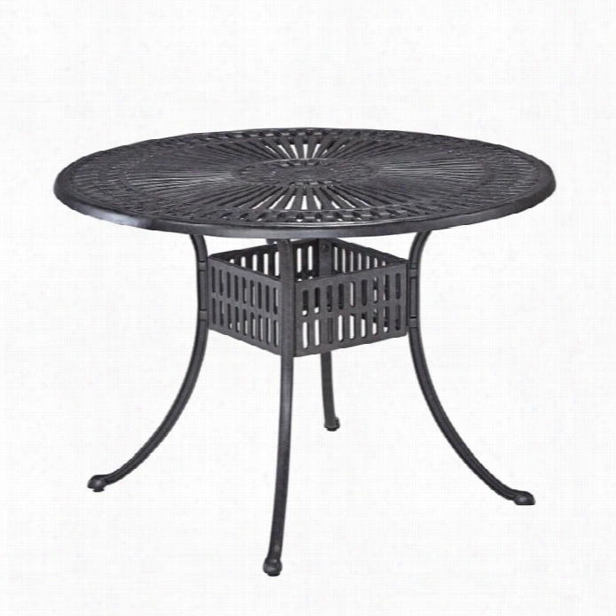 Hom Styles Larggo 42 Round Patio Dining Table In Charcoal