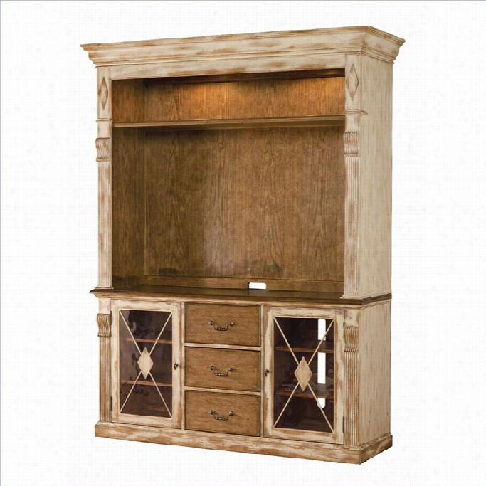 Hooker Furniture Sanctuary Entertaibment Console With Hutch In Dune And Beach