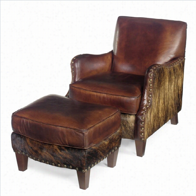 Hooker Equipage Seven Sras Leather Club Chair With Ottoman