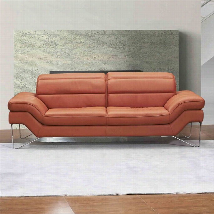 J&m Furniture Astrro Learher Sofa In Pumpkin