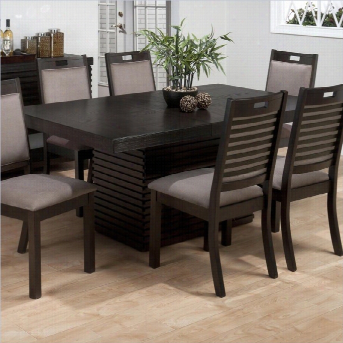 Jofran Rectangle Dining Synopsis With Extension Leaf In Sensei Oak