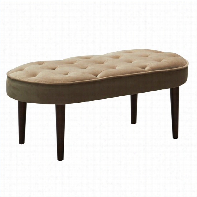 Linon Elegance Upholstered Coffee Fabric Bench In Espresso