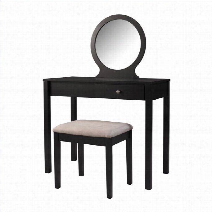 Linon Scarlett Vanity In Beige Microfiber