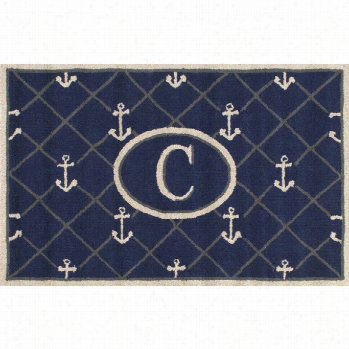 Nuloom 2' 6 X 4' Hand Hooked Anchor Welcome Doormat Rug  In Epistle C