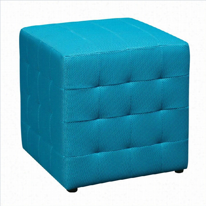 Office Star Detour Fabric Ottoman Cube In Blue