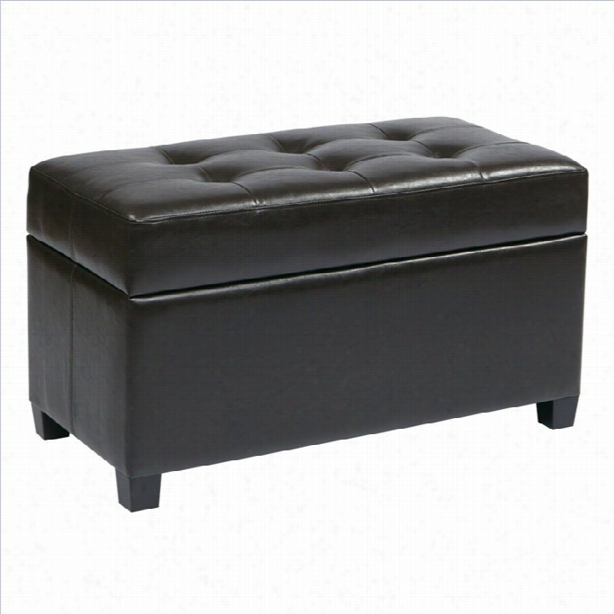 Office Star Metro Vinyl Storage Ottoman In Espresso