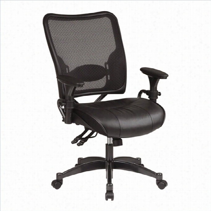 Office Star Space Collection: Letaher Seat And Air Grid Back Managers Office Chair In Black