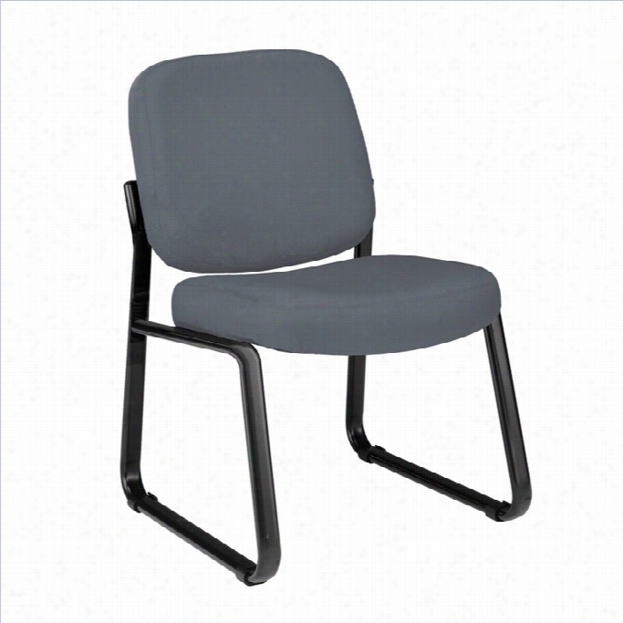 Ofm Armless Recepttion Chair In Gray Icon Fabric