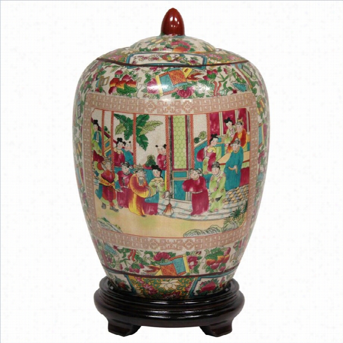 Oriental Furniture 11 Rose Medallion Jar In Multicolor