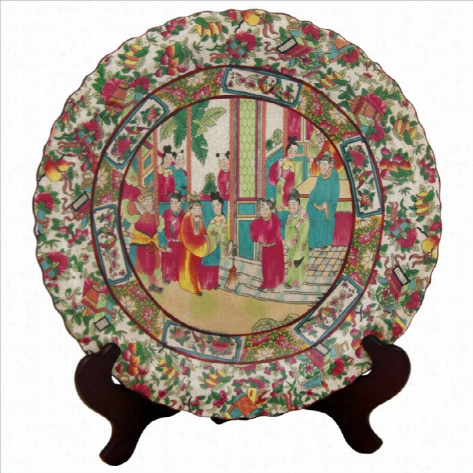 Oriental Furniture 14 Rose Medallion Plate In Multicolor