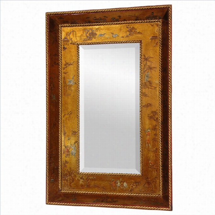 Oriental Furniture Mounted Wall Mirror In Gold