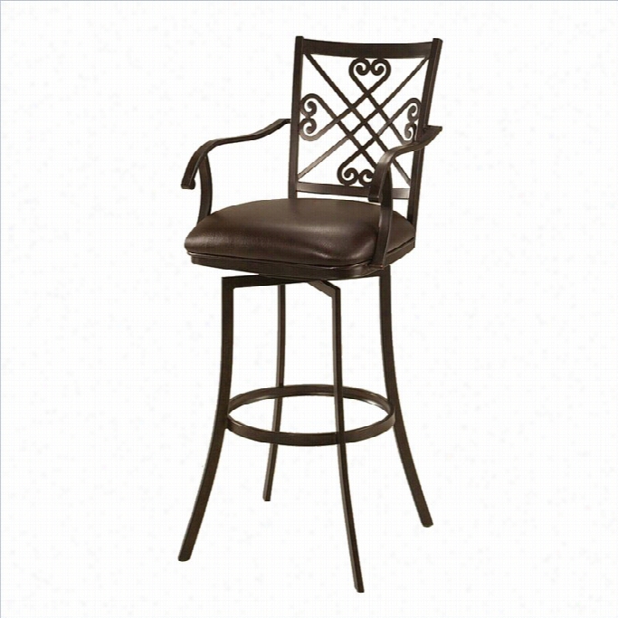 Pastel Furniture Savannah 26 Swivel Stool With Arms In Ford Brown