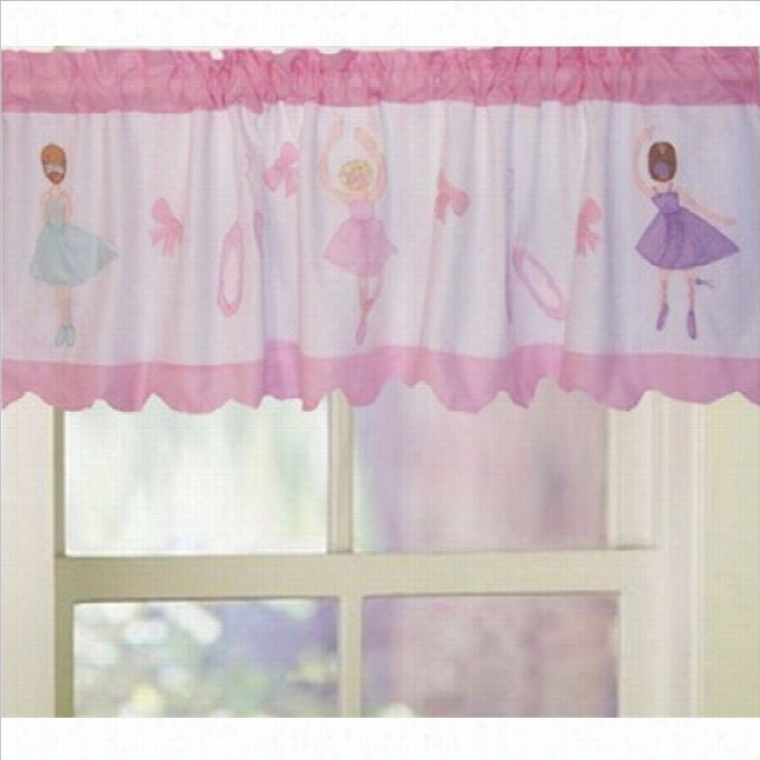 Pem Ameirca Ballet Lessons Window Valance In White And Pink