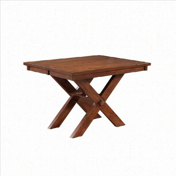 Powell Kraven Gatherign Dining Table In Dark Hazelnut