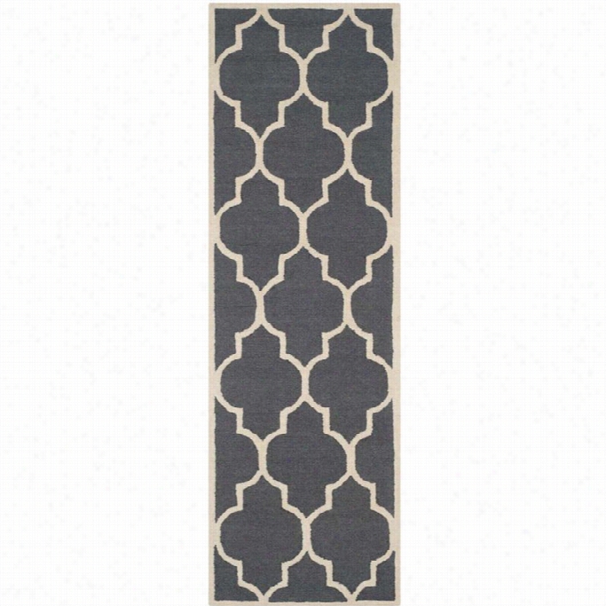 Safavieh Cambridge Dark Grey Transitioonal Rug - Ru Nner 2'6 X 10'