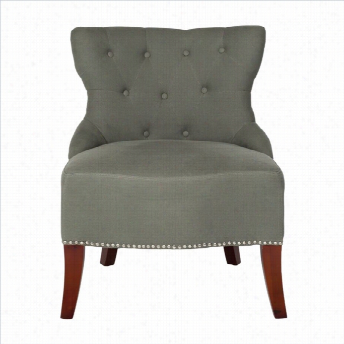 Safavieh Zachary Birchwood Tufted Chair In Grey