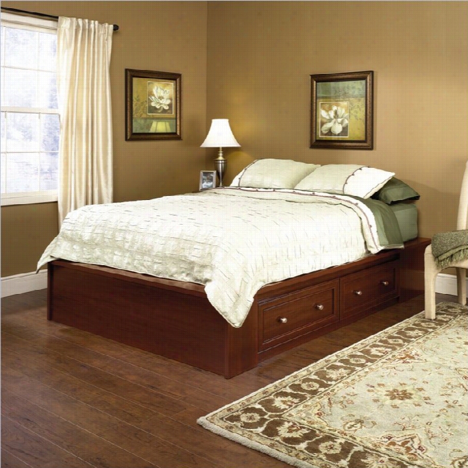 Sauder Palladia Queen Platfodm Bed In Select Cherry Finish