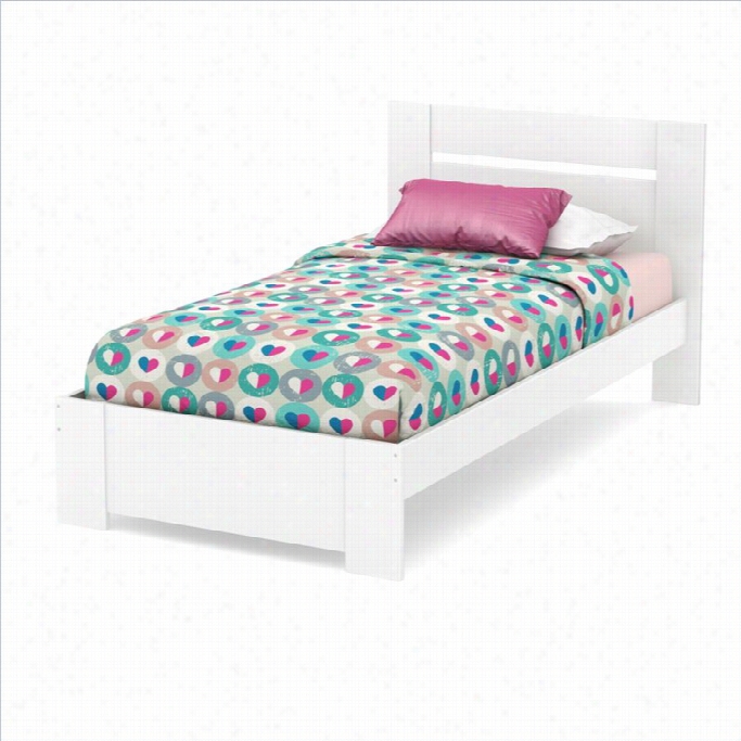 South Shore Reevo 39 Inch Twin Bed Set In Pur White