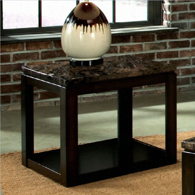 Standard Furniture Bella End Table With Marbella In Warm Chocoate