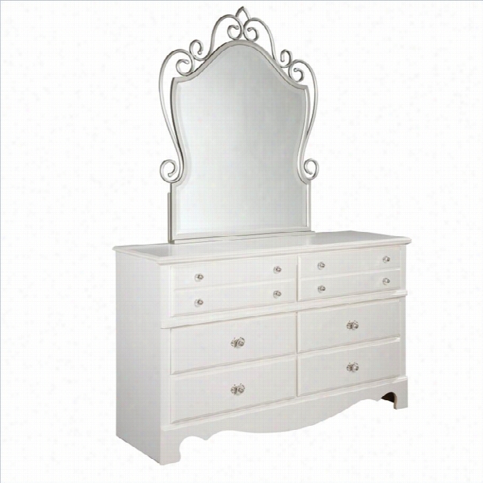 Gauge Appendages Spring Rose Dresser And Mirror Set