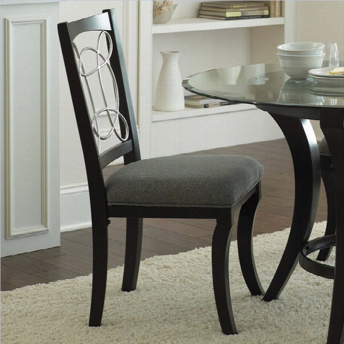 Steve Silver Company Cayman Grey Upholstery Dining Chair In Mourning Finish