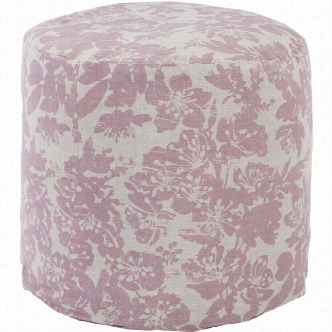 Surya Clara Cube Pouf Ottoman In Pink