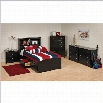 Prepac Sonoma 4-Piece Twin Youth Bedroom Set in Black