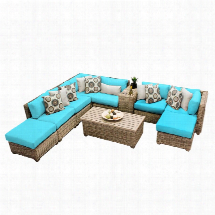 Tkc Cape Cod 10 Piece Outdoor Wicker Sofa Set In Aruba