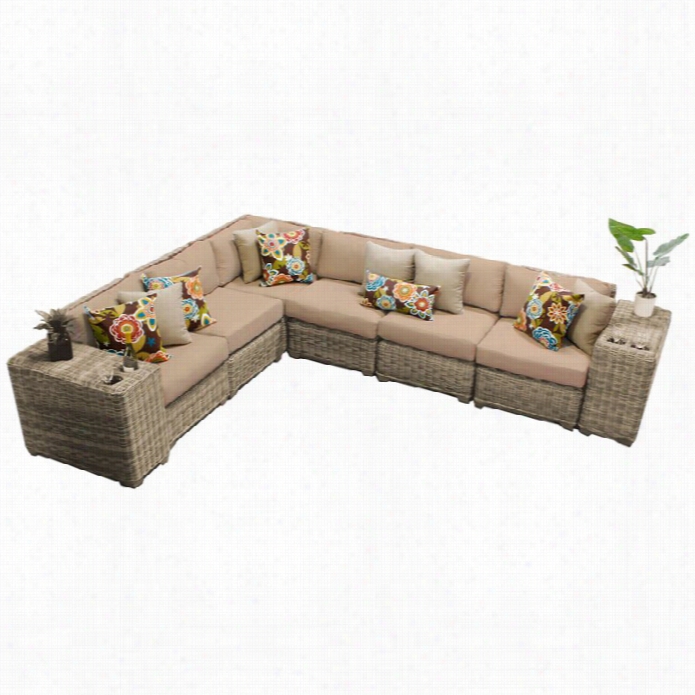 Tkc Cape Cod 8 Piece Outdoo R Wicker Sofa Set In Wheat