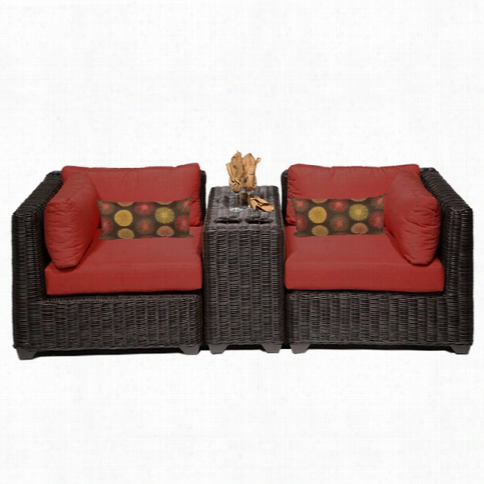 Tkc Venice 3 Piece Outdoor Wicker Sofa Set In Terracotta