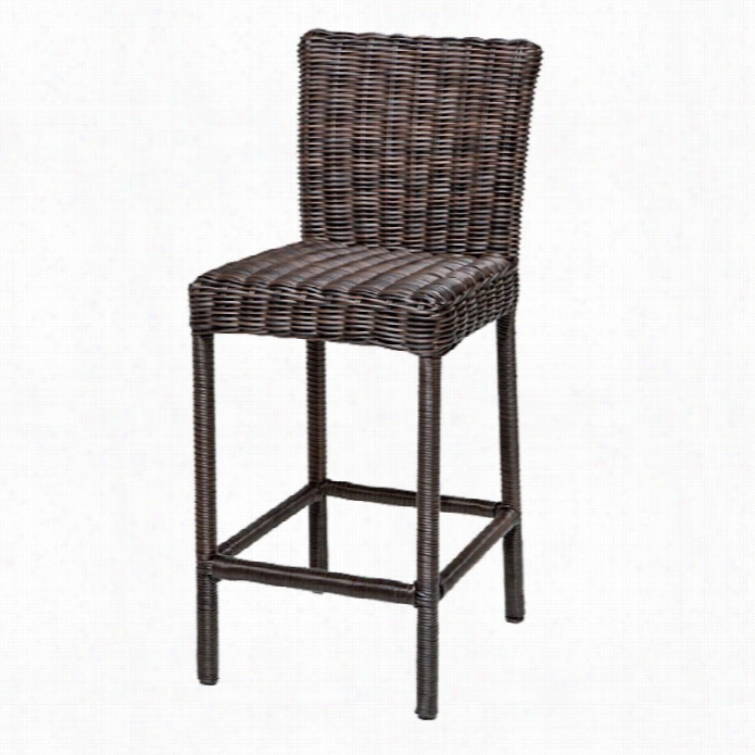 Tkcv Enice Outdor Wicker Bar Stools In Chestnut Brown (set Of 2)