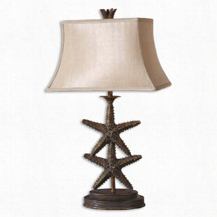 Uttermost Starfish Table Lamp In Antiqued Gold And Da Rk Gray