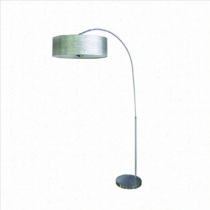 Yosemite Home Deocr 1 Light Arc Floor Lamp In Satin St Eel With Star Lights Unite Intimately Shade