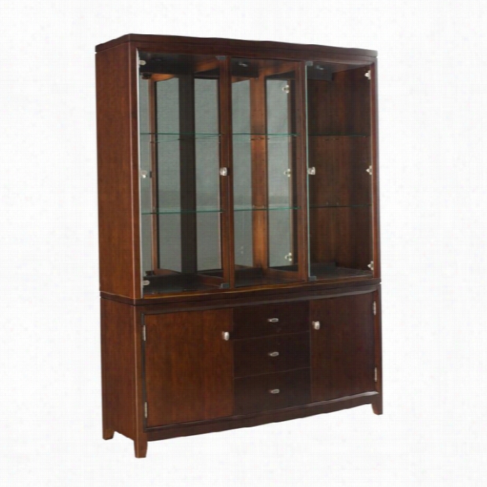 American Drew Tribecca Porcelain Cabinet In Root Beer Finish